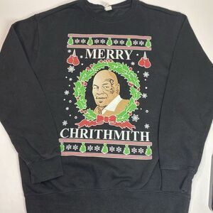 Ugly Christmas Sweatshirt "Merry Chrithmith"-Mike Tyson-Unisex- Men's‎ Small